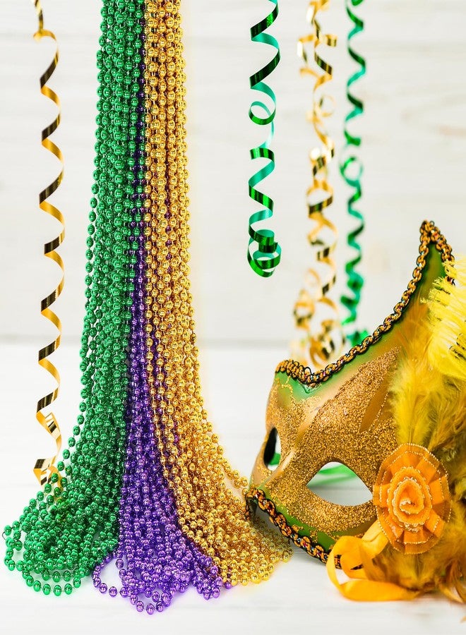 HOOSUN 30 Pack Mardi Gras Beads Necklaces Bulk,Mardi Gras Decorations Accessories Party Favors,Gold Green and Purple Carnival Decor St Patricks Day Necklace Party Supplies for Party,School Event,Home - Image 5